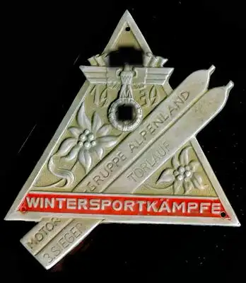 Plakette NSSK Wintersportkämpfe 1939