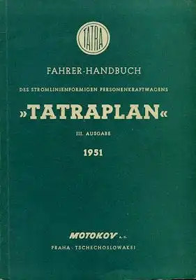 Tatra Tatraplan Bedienungsanleitung 1951