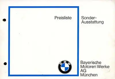 BMW Sonderausstattung Preisliste 2.1968