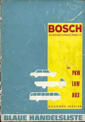 Bosch Blaue Handelsliste Teil 1-3 in 2 Bänden 1965/66