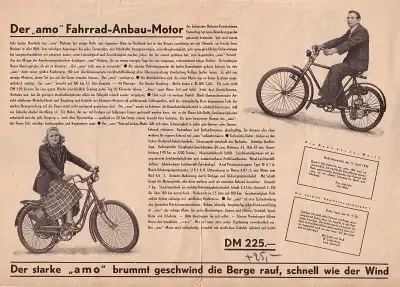 Amo Fahrradmotor Prospekt 60 ccm 1950