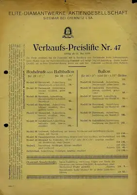 Diamant Fahrrad Preisliste 5.1933