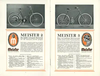 Meister Fahrrad Programm ca. 1930