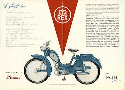 Rex Moped Monaco Prospekt 1950er Jahre ca. 1960
