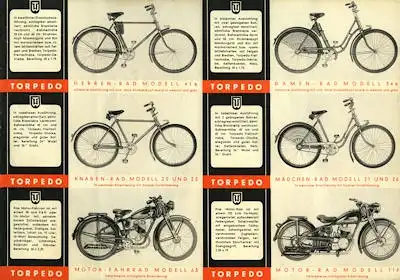 Torpedo Fahrrad und Motorrad Programm 1930er Jahre