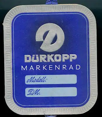 Dürkopp Preisschild 1950er Jahre