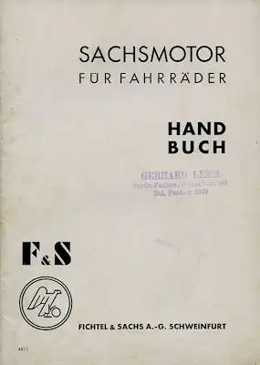 Sachsmotor für Fahrräder Bedienungsanleitung 1930er Jahre