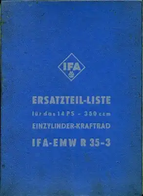EMW R 35-3 Ersatzteilliste 1953