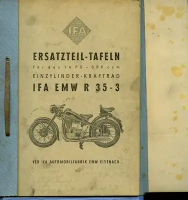 EMW R 35-3 Ersatzteilliste 1953