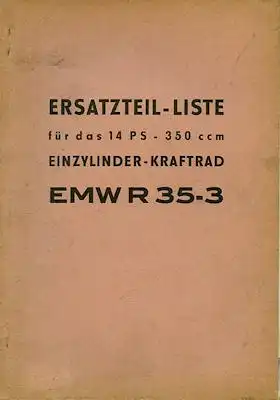 EMW R 35-3 Ersatzteilliste 1964