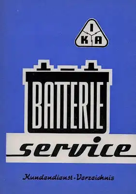 IKA Batterie Service Kundendienst Verzeichnis der DDR 1962