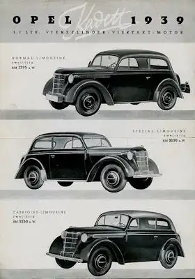 Opel Kadett Prospekt 1939