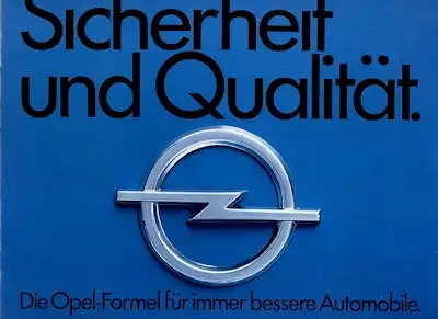 Opel Sicherheit und Qualität Prospekt 6.1974