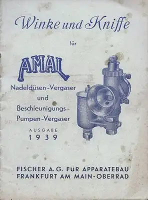 Amal Vergaser Winke und Kniffe 1939