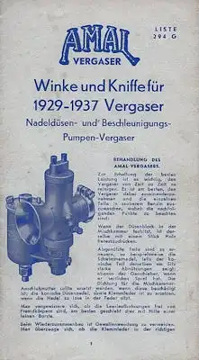 Amal Winke und Kniffe für 1929-1937 Vergaser