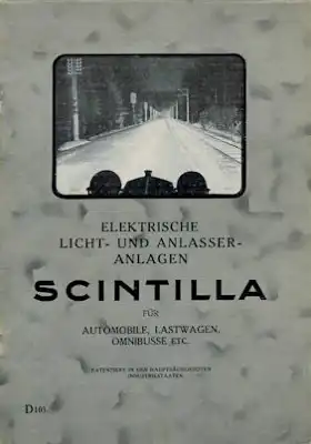 Scintilla Elektrische Licht- und Anlasser-Anlagen Beschreibung 5.1926
