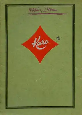 Max Karo & Co. Fabrik für Kraftfahrtzeug-Zubehör Katalog 1930er Jahre