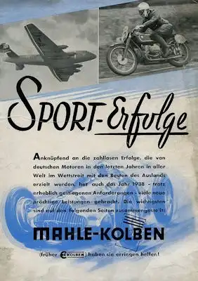 Mahle Kolben Prospekt 1939