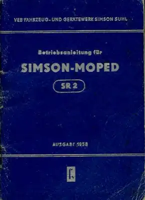 Simson SR 2 Bedienungsanleitung 1958