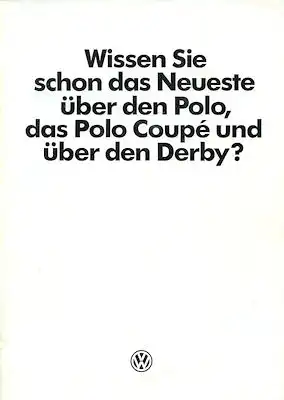 VW Polo 2 / Derby 2 Das Neuste! Prospekt 6.1984