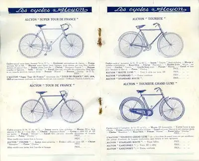 Alcyon Fahrrad und Motorrad Programm 1930