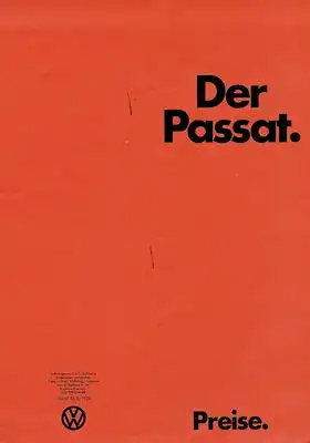 VW Passat Preisliste 5.1973