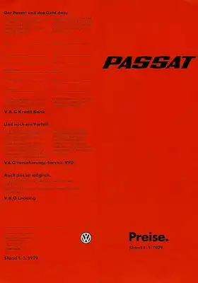 VW Passat Preisliste 5.1979