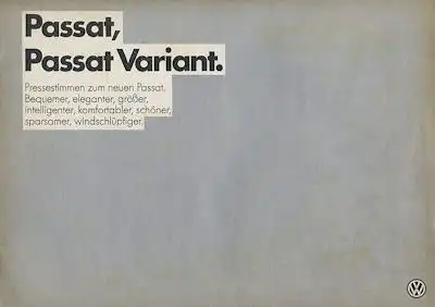 VW Passat B 2 / Variant Pressestimmen 12.1980
