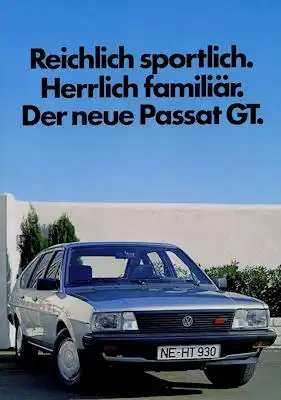 VW Passat B 2 GT Prospekt ca. 1986