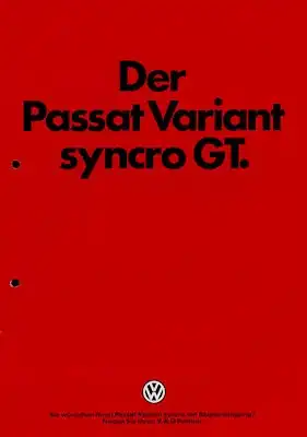 VW Passat B 2 Variant syncro GT Prospekt 7.1985