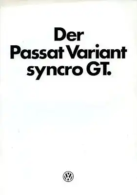 VW Passat B 2 Variant syncro GT Prospekt 2.1985