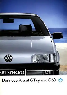 VW Passat B 3 GT Syncro G 60 Prospekt 10.1989