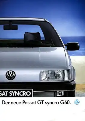 VW Passat B 3 GT Syncro G 60 Prospekt 9.1989