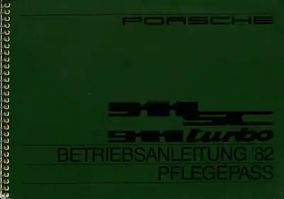Porsche 911 SC / Turbo Bedienungsanleitung 1982