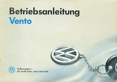 VW Vento Bedienungsanleitung 1993