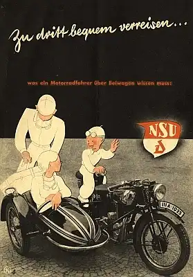 NSU Seitenwagen Prospekt ca. 1933