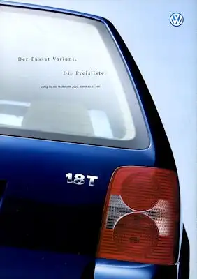VW Passat B 5 GP Variant Prospekt 4.2001