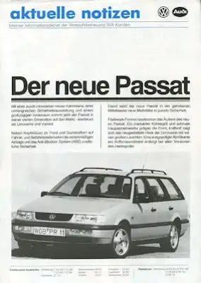 VW Passat B 4 Prospekt 8.1993