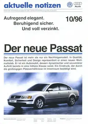 VW Passat B 5 Prospekt 10.1996