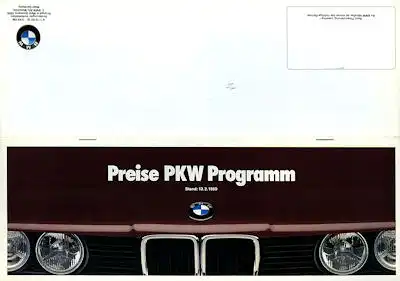 BMW Preisliste 2.1989
