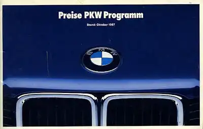 BMW Preisliste 10.1987