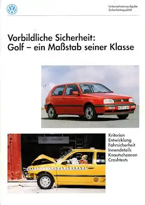 VW Golf 3 Fahrsicherheit Prospekt 1994