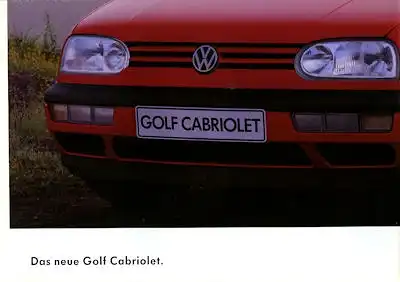 VW Golf 3 Cabriolet Prospekt 8.1993