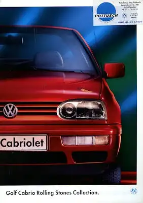 VW Golf 3 Cabrio Rolling Stones Collection Prospekt 4.1995