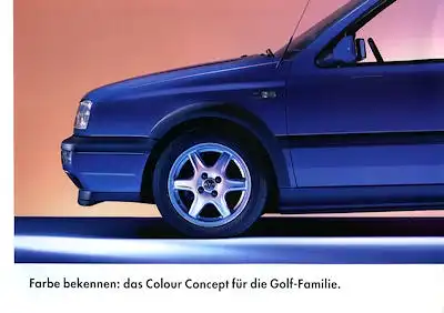 VW Golf 3 Colour Concept Prospekt 10.1994