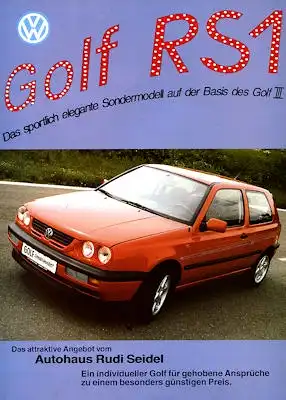 VW Golf 3 RS 1 Prospekt ca. 1994