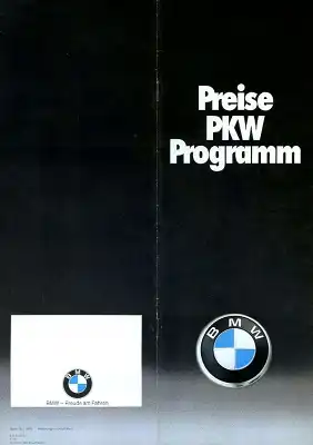 BMW Preisliste 1.1979