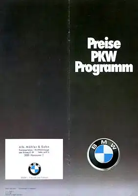 BMW Preisliste 5.1977