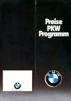 BMW Preisliste 8.1975