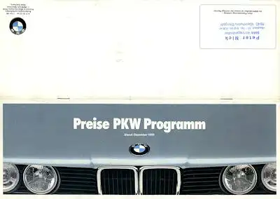 BMW Preisliste 12.1988